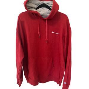 Champion Red & Gray Men's Hooded Sweatshirt Size XL EUC Hoodie Cozy
